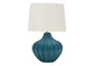Lighting, 24'h, Table Lamp, Blue Ceramic, Ivory / Cream Shade, Transitional