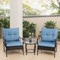 3 Pieces Patio Set Outdoor Wicker Furniture Sets Modern Rattan Chair Conversation Sets with Coffee Table