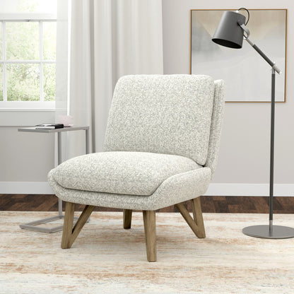 White Armless Accent Chair