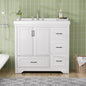 36'' Bathroom Vanities with Single Sink, Modern Under mount Bathroom Sink Cabinet with 2 Closing Doors & 4 Drawers. White, 35.8''W x 19.7''D x 35.4''H.
