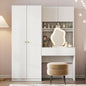 2-Door Wooden Storage Vanity Wardrobe for Bedroom with Makeup Mirror and Drawers, White