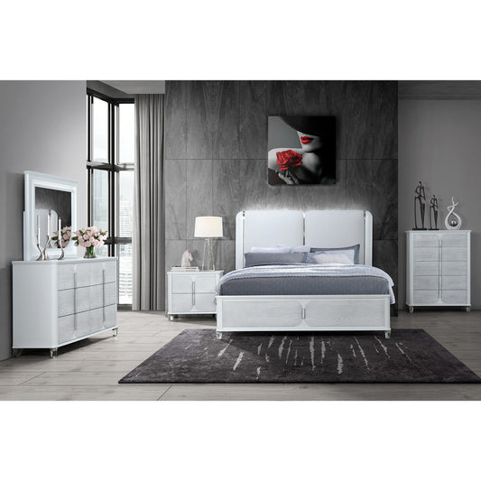 BRENDA GREY 5PC QUEEN BEDROOM SET WITH LED