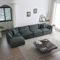Modular Sectional Sofa for Living Room,U Shaped Couch 5 Seater Convertible Sectional Couch with 1 Ottoman ,Gray Chenille