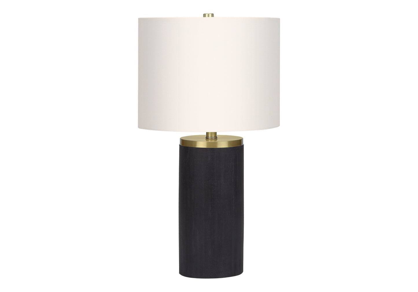 Lighting, 24'h, Table Lamp, Black Concrete, Ivory / Cream Shade, Modern