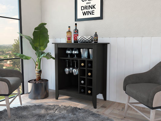 New Canaan 6-Bottle 1-Drawer 1-Shelf Bar Cabinet Black Wengue