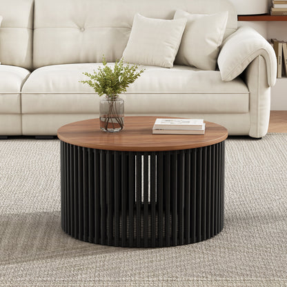 ACACIA SOLID WOOD COFFEE TABLE,NATURAL & BLACK COLOR