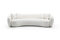 102'' 5-Seater Boucle Sofa Modern Sectional Half Moon Leisure Couch Curved Sofa Teddy Fleece Velet  WHITE
