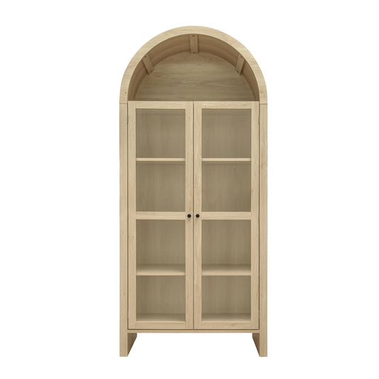 70.28' Tall Arched Kitchen Pantry, Modern Farmhouse Wood Kitchen Storage Cabinets, Arched Storage Display Cabinet with Adjustable Shelves, Versatile Cupboard for Kitchen, Dining Room, Living Room