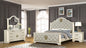 Queen 4 Pc Unique LED Bedroom Set made with Wood in Beige