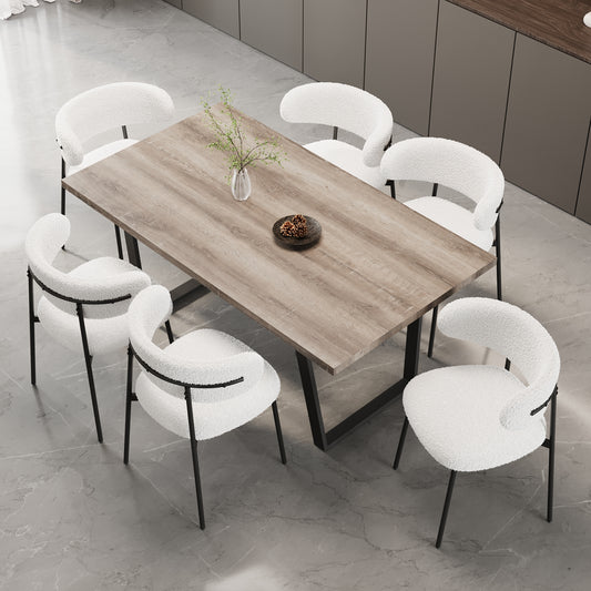 62.9-inch rectangular MDF dining table and chair 4-piece set, stylish dining table, kitchen dining table, sturdy and durable, easy to assemble, suitable for dining with 4-6 people
