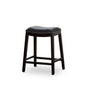24' Counter Stool, Espresso Finish, Black Leather Seat