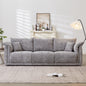 98.5' 3-seater sofa with unique design and soft arm pillows Contemporary style linen sofa with 3 comfortable cushions with 2 pillows Suitable for living room bedroom and office,grey