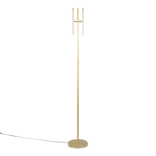 Icicle 65' Modern Swivel Floor Lamp in Gold Metal by LumiSource