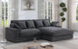 Mystic 105' Dark Gray Corduroy Reversible Sectional Sofa Chaise