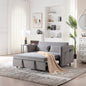 3 in 1 Convertible Sleeper Futon Sofa Bed, 55' Velvet Small Loveseat Lounge Couches with 2 Pillows, Reclining Backrest,Side Pockets for Living Room, Pull-Out Couch