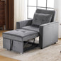 Convertible Sleeper Sofa Chair Bed with Pillow & Pocket, 3-in-1 Sofa Bed Sleeper Chair in Modern Velvet Fabric for Living Room, Bedroom, Study, Apartment, Gray