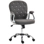 Vinsetto Teddy Fleece Home Office Chair, Button Tufted Desk Chair with Padded Armrests, Adjustable Height and Swivel Wheels, Dark Gray