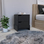 Nightstand with 2-Drawers, End Table with Sturdy Base, Black