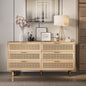 59.06'6-Drawers Rattan Storage Cabinet Rattan Drawer,for Bedroom,Living Room,Natural (Same SKU:W757121586)