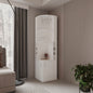 FM FURNITURE Page Corner Bar Cabinet with Wine Storage and Glass Rack. White