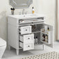 30'' Bathroom Vanity with Top Sink, Modern Bathroom Storage Cabinet with 2 Drawers and a Tip-out Drawer, Single Sink Bathroom Vanity
