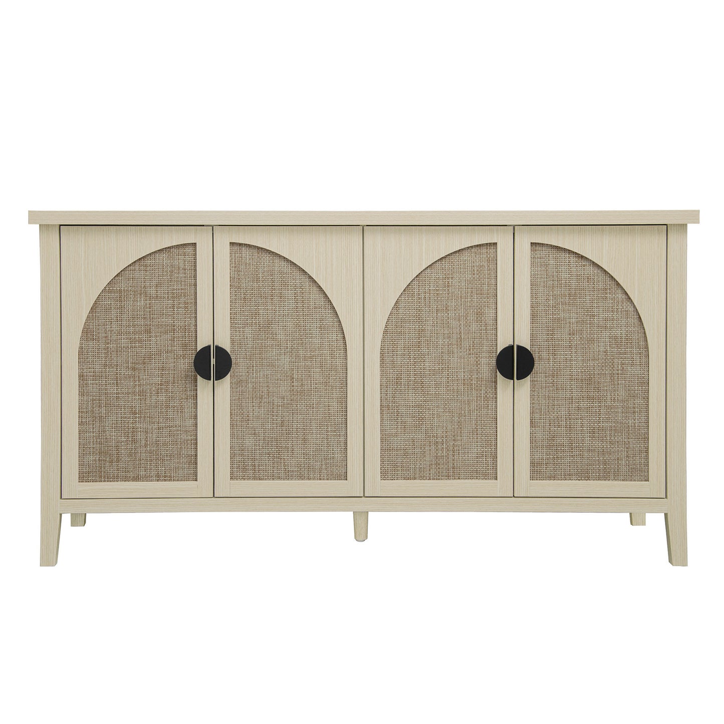 Rattan 4 Door Cabinet, Suitable for Bedroom, Living Room, Study