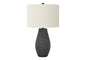 Lighting, 24'h, Table Lamp, Black Resin, Ivory / Cream Shade, Contemporary