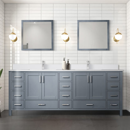 Dark Grey Double Bath Vanity 84 in. W x 22 in. D, with Cultured Marble Top