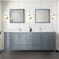Dark Grey Double Bath Vanity 84 in. W x 22 in. D, with Cultured Marble Top