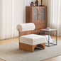 Modern Boucle Lounge Chair with Solid Wood Frame and Rolled Backrest, Soft and Durable Boucle Upholstery, Ideal for Living Room, Bedroom, or Office