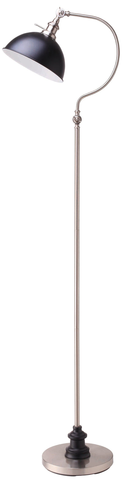 56''H SATIN NICKLE GOOD NECK FLOOR LAMP
