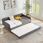 Daybed, sofa bed metal framed with trundle twin size, Grey, 78.4''L x 41''W x 29.8''H.