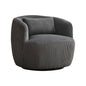 34.25' Wide Upholstered Corduroy Metal Base 360° Swivel Barrel Soft Chair with Pillow, for Club, Living Room, Bedroom, Office as well as Reading Armchair, Charcoal