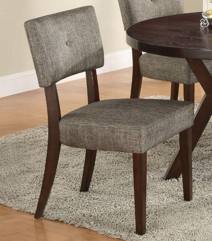 Drake Gray Fabric & Espresso Finish Side Chair (Set of 2)