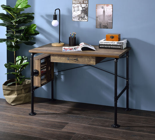 Endang Weathered Oak & Black Finish Writing Desk