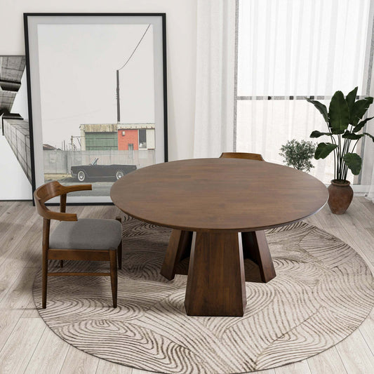 Bolton Round Walnut Dining Table and 4 Side Chairs