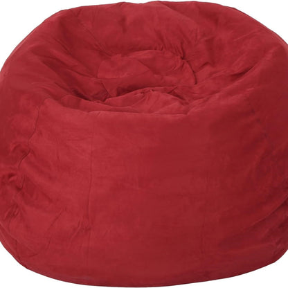 Comfortable High-Density Shredded Foam Bean Bag Chair for Kids and Adults with Removable Microsuede Cover in Chinese Red