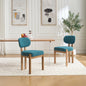 Wooden Dining Chairs Set of 2, Modern Fabric Upholstered Dining Room Chair Kitchen Chairs, Farmhouse Dinner Chair for Kitchen Dining Room