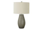Lighting, 24'h, Table Lamp, Grey Resin, Ivory / Cream Shade, Contemporary