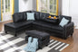 Irine Faux Leather Sectional Sofa with Ottoman