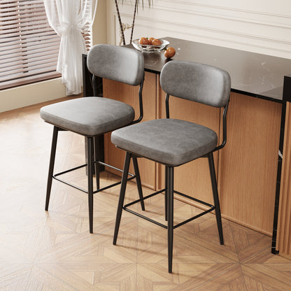 360 ° Rotating Bar Chair  Bar Stool bar stools set of 2 piece set with leather cushions and iron brackets, suitable for various places such as home kitchens, restaurants, offices, etc.