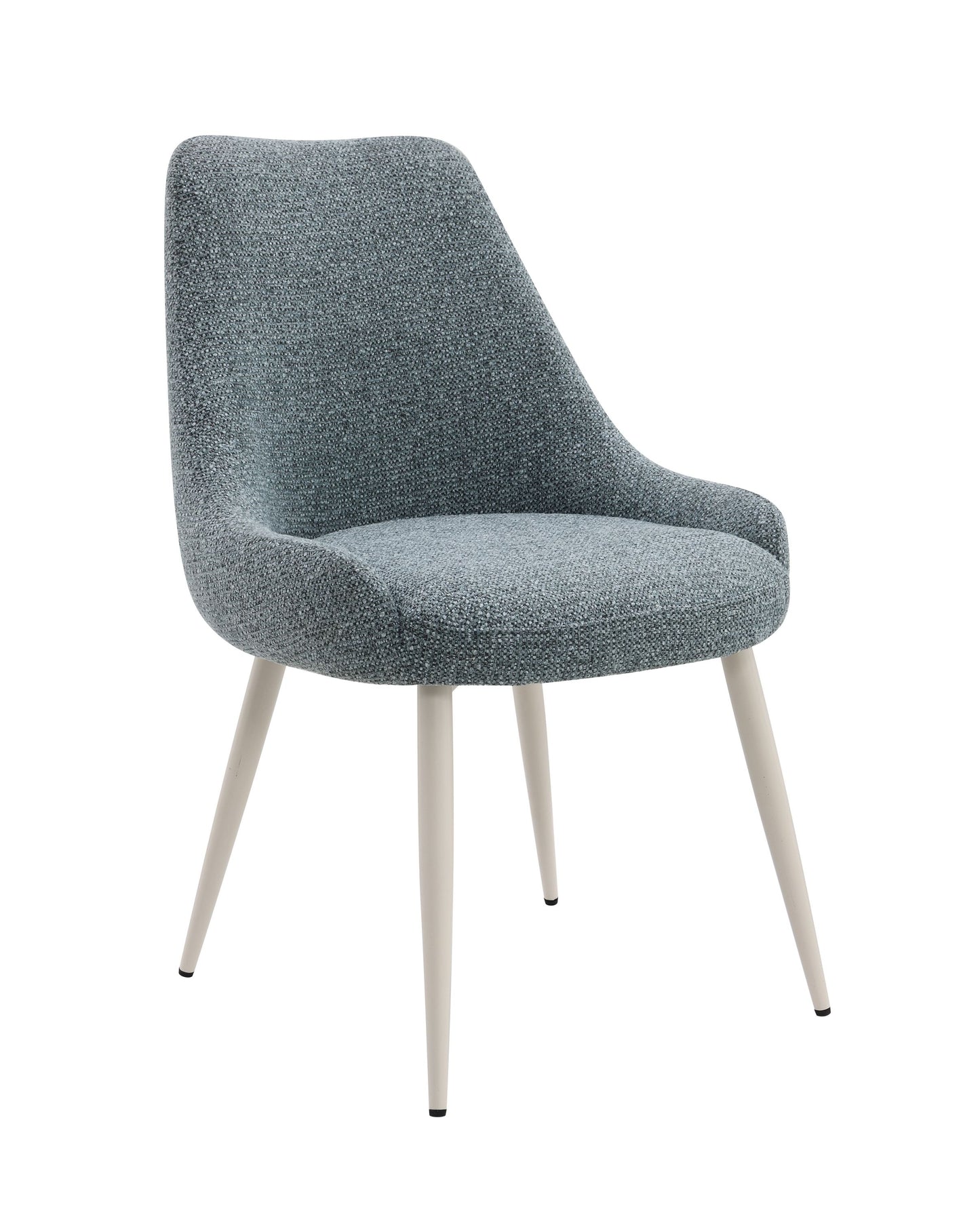 Laela Light Blue Boucle & Bone White Table Side Chair