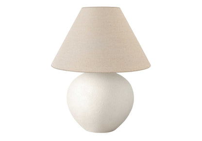 Lighting, 16'h, Table Lamp, Cream Shade, Cream Ceramic, Contemporary