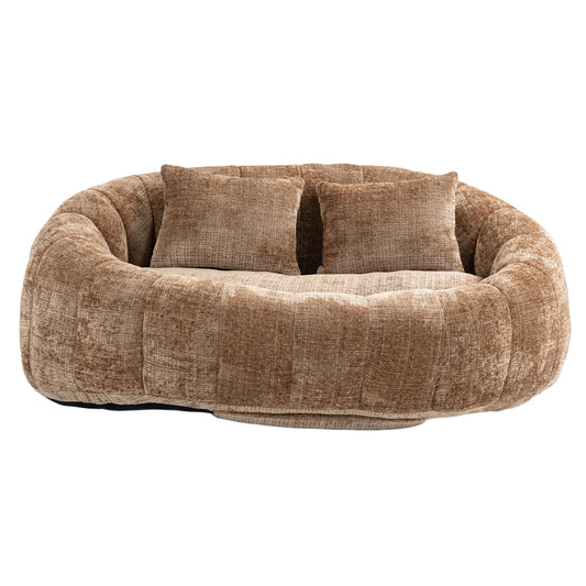 Bean Bag Sofa Lazy Sofa Durable Comfort Lounger High Back Bean Bag Chair Couch in Coffee Chenille for Adults and Kids