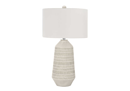 Lighting, 33'h, Table Lamp, Ivory / Cream Shade, Cream Ceramic, Contemporary