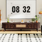 Modern Design TV Stand for 75' TVs, Media Console TV Cabinet with Rattan-Front Drawer for Living Room, 1 Drawer and 2 Sliding-Door Cabinets