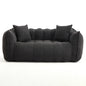 Cozy Beanbag Chair with High Resilience Foam Core for Two - Black Chenille, 66x35x25 inches