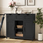 Storage Cabinets,Wooden Floor Cabinet,with Drawers and Shelves Storage Cabinets,Accent Cabinet for Living Room,Bedroom,Bathroom Furniture Home Decor(Black)