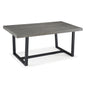 Modern Distressed Solid Wood and Metal Open Frame Dining Table - Grey Pine 72'