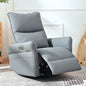 Power Swivel Rocker Recliner Chair for Adults, 270° Swivel Rocking Recliner Chair,Electric Small Recliners for Small Spaces, Single Sofa Recliner for Living Room, Bedroom,RV (Blue-gray+270° Swivel)